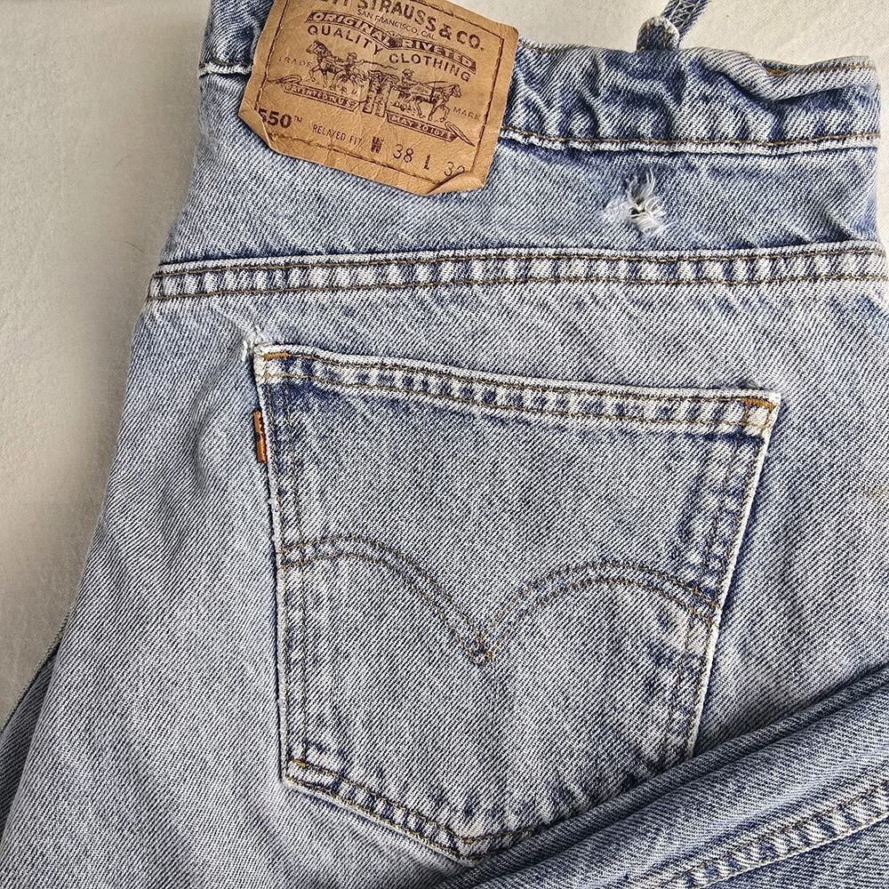 Levi's Mens 38x32 (36x30) VTG 90s 550 Denim Relaxed Fit Jeans Orange‎ Tab 1997